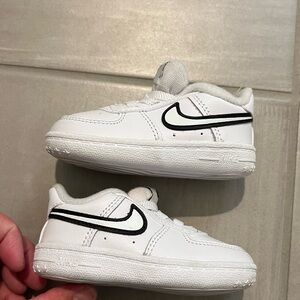 Nike Air Force one sz 4c white black toddler